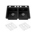 Product Image of Riverby 33" Undermount Double-Bowl Kitchen Sink (Black), K-8679-5UA1-7
