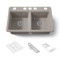 Product Image of 33" Undermount Double-Bowl Workstation Kitchen Sink (Truffle), K-8679-5UA3-TRF
