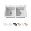 Product Image of Riverby 33" Undermount Double-Bowl Workstation Kitchen Sink (White), K-8679-5UPC-0