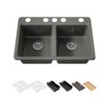 Product Image of Riverby 33" Undermount Double-Bowl Workstation Kitchen Sink (Thunder Grey), K-8679-5UPC-58