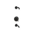 Product Image of Rite-Temp Bath And Shower Trim Kit w/ Push-Button Diverter And Lever Handle, Without Showerhead (Matte Black), K-T14420-4L-BL