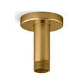 Product Image of 3" Ceiling-Mount Single-Function Rainhead Arm And Flange (Vibrant Brushed Moderne Brass), K-26319-2MB