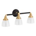 Product Image of Devonshire Three-Light Sconce (Black w/ Brass Trim), K-10572-BML