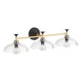 Product Image of Tone Three-Light Sconce (Black w/ Brass Trim), K-31770-SC03-BML