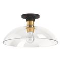 Product Image of Tone 15" Flush-Mount (Black w/ Brass Trim), K-31772-FM01-BML
