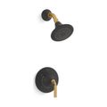 Product Image of Rite-Temp Shower Trim Kit, 1.75 GPM (Matte Black w/ Brushed Moderne Brass)