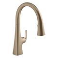 Product Image of Graze Touchless Pull-Down Kitchen Sink Faucet w/ Three-Function Sprayhead (Vibrant Brushed Bronze), K-22068-BV