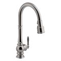 Product Image of Artifacts Touchless Pull-Down Kitchen Sink Faucet w/ Three-Function Sprayhead (Vibrant Titanium), K-29709-TT