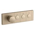 Product Image of Anthem Three-Outlet Recessed Mechanical Thermostatic Valve Control (Vibrant Brushed Bronze), K-26347-9-BV