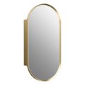 Product Image of Verdera 15" X 30" Capsule Framed Medicine Cabinet (Moderne Brushed Gold), K-35573-BGL