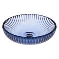 Product Image of Salute 15" Round Vessel Bathroom Sink, No Overflow (Translucent Sapphire), K-28824-TG6