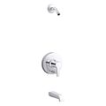 Product Image of Pitch Rite-Temp Bath And Shower Trim Kit w/ Push-Button Diverter, Without Showerhead (Polished Chrome), K-T49979-4L-CP