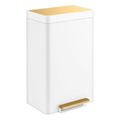 Product Image of 13-Gallon Stainless Steel Step Trash Can (White & Moderne Brushed Brass), K-20940-WMB