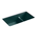 Product Image of Iron/Tones Smart Divide 33" Top-/Undermount Double-Bowl Kitchen Sink (Teal), K-6625-17