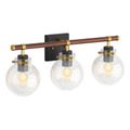 Product Image of Holt Three-Light Sconce (Black w/ Brass Trim), K-38414-SC03-BML