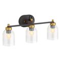 Product Image of Tannage Three-Light Sconce (Black w/ Brass Trim), K-38418-SC03-BML