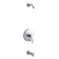 Product Image of Elate Rite-Temp Bath And Shower Trim Kit w/ Push-Button Diverter, Without Showerhead (Polished Chrome), K-TLS35327-4-CP