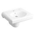Product Image of Brenham Wall-Mount Or Concealed Carrier Arm Mount Commercial Bathroom Sink And Shroud w/ Single Faucet Hole (White), K-1999-1-0