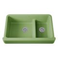 Product Image of Whitehaven Smart Divide 35-1/2" Undermount Double-Bowl Farmhouse Kitchen Sink w/ Short Apron (Fresh Green), K-6426-34