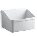 Product Image of Hollister 28" X 22" Bracket-mount Utility Sink w/ Single Faucet Hole (White), K-12793-0