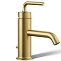 Product Image of Purist Single-handle Bathroom Sink Faucet w/ Straight Lever Handle, 1.2 GPM (Vibrant Brushed Moderne Brass), K-14402-4A-2MB