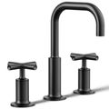 Product Image of Purist Widespread Bathroom Sink Faucet w/ Cross Handles, 1.2 GPM (Matte Black), K-14406-3-BL