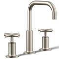 Product Image of Purist Widespread Bathroom Sink Faucet w/ Cross Handles, 1.2 GPM (Vibrant Brushed Nickel), K-14406-3-BN