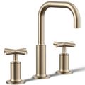 Product Image of Purist Widespread Bathroom Sink Faucet w/ Cross Handles, 1.2 GPM (Vibrant Brushed Bronze), K-14406-3-BV