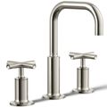 Product Image of Purist Widespread Bathroom Sink Faucet w/ Cross Handles, 1.2 GPM (Vibrant Polished Nickel), K-14406-3-SN
