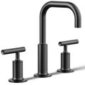 Product Image of Purist Widespread Bathroom Sink Faucet w/ Lever Handles, 1.2 GPM (Matte Black), K-14406-4-BL