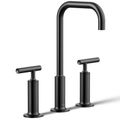 Product Image of Purist Widespread Bathroom Sink Faucet w/ Lever Handles, 1.2 GPM (Matte Black), K-14408-4-BL