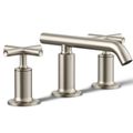 Product Image of Purist Widespread Bathroom Sink Faucet w/ Cross Handles, 1.2 GPM (Vibrant Brushed Nickel), K-14410-3-BN