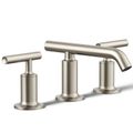 Product Image of Purist Widespread Bathroom Sink Faucet w/ Lever Handles, 1.2 GPM (Vibrant Brushed Nickel), K-14410-4-BN