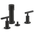 Product Image of Purist Vertical Spray Bidet Faucet w/ Lever Handles (Matte Black), K-14431-4-BL