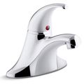 Product Image of Coralais Single-handle Centerset Bathroom Sink Faucet w/ 0.5 GPM Vandal-resistant Aerator And Red/blue Indicator, Less Drain (Polished Chrome), K-15199-4NDRA-CP