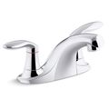 Product Image of Coralais Two-handle Centerset Bathroom Sink Faucet w/ 0.5 GPM Vandal-resistant Aerator And Red/blue Indicator, Less Drain (Polished Chrome), K-15240-4NDRA-CP
