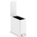 Product Image of 2.5-gallon Slim Step Trash Can (Stainless Steel + White), K-20957-STW
