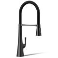 Product Image of Graze Semi-professional Kitchen Faucet w/ 3-Function Sprayhead (Matte Black), K-22060-BL