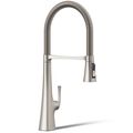 Product Image of Graze Semi-professional Kitchen Faucet w/ 3-Function Sprayhead (Vibrant Stainless), K-22060-VS