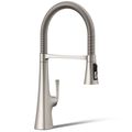 Product Image of Graze Semi-professional Kitchen Faucet w/ 3-Function Sprayhead (Vibrant Stainless), K-22061-VS