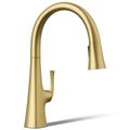 Product Image of Graze Pull-down Kitchen Faucet w/ 3-Function Sprayhead (Vibrant Brushed Moderne Brass), K-22062-2MB