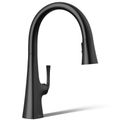 Product Image of Graze Pull-down Kitchen Faucet w/ 3-Function Sprayhead (Matte Black), K-22062-BL