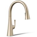 Product Image of Graze Pull-down Kitchen Faucet w/ 3-Function Sprayhead (Vibrant Brushed Bronze), K-22062-BV