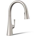 Product Image of Graze Pull-down Kitchen Faucet w/ 3-Function Sprayhead (Vibrant Stainless), K-22062-VS