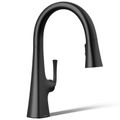 Product Image of Graze Pull-down Kitchen Faucet w/ 3-Function Sprayhead (Matte Black), K-22063-BL