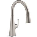 Product Image of Graze Touchless Pull-down Kitchen Faucet w/ 3-Function Sprayhead (Vibrant Stainless), K-22068-VS