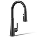 Product Image of Tone Pull-down Kitchen Faucet w/ 3-Function Sprayhead (Matte Black), K-23764-BL