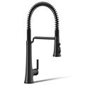 Product Image of Tone Semi-professional Pull-down Kitchen Faucet w/ 3-Function Sprayhead (Matte Black), K-23765-BL