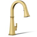 Product Image of Riff Touchless Pull-down Kitchen Faucet w/ 3-Function Sprayhead (Vibrant Brushed Moderne Brass), K-23832-2MB