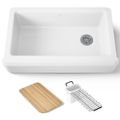 Product Image of Riverby 35-3/4" Undermount Single-bowl Farmhouse Workstation Kitchen Sink (White), K-24564-0